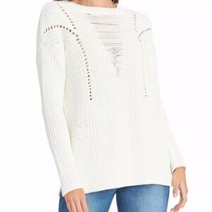 Rachel Roy Cream Colored Crewneck Sweater